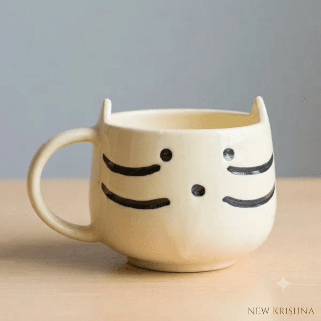 Ivory Cat Face Mug