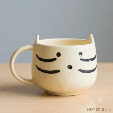 Ivory Cat Face Mug 1