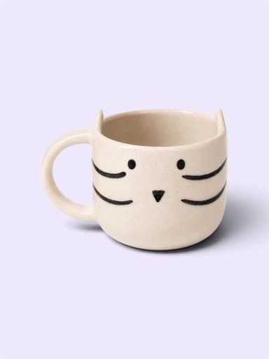 Ivory Cat Face Mug 2