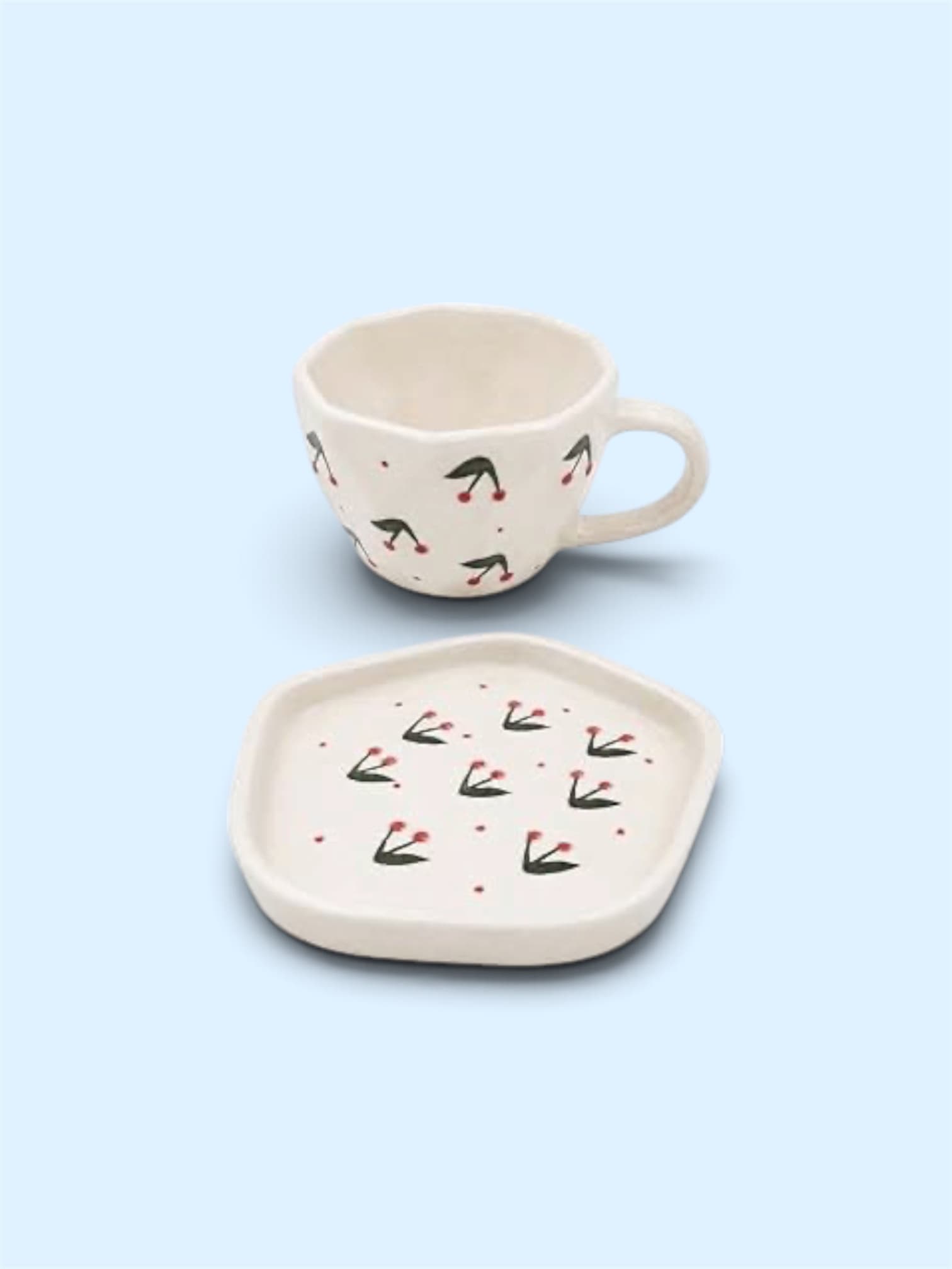Cherry Sprig Mug & Saucer