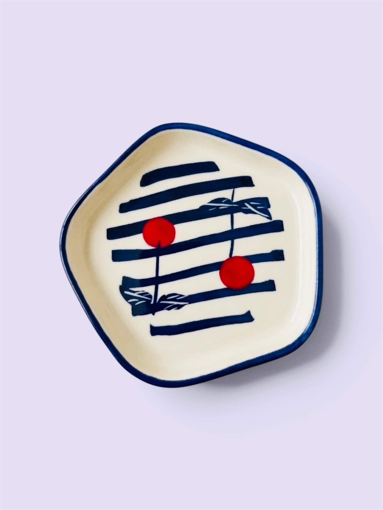 Cherry Stripe Plate